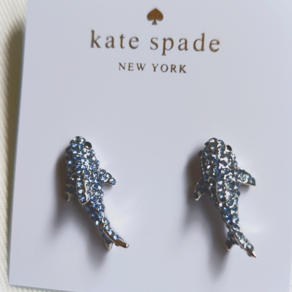 Kate Spade California Dreaming Pavé Shark Stud Earrings